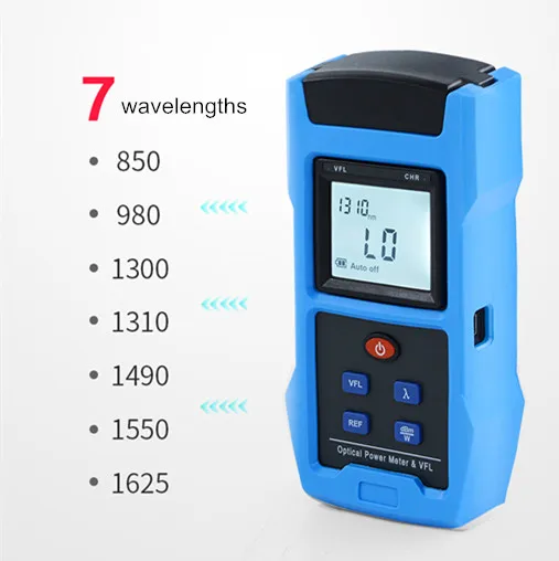 DHL Shipping 2 in 1 Fuction Optical Power Meter -70 ~+10db With VFL USB Charging 2200mAh Lithium Battery 7 Wavelengths 10KM 20KM