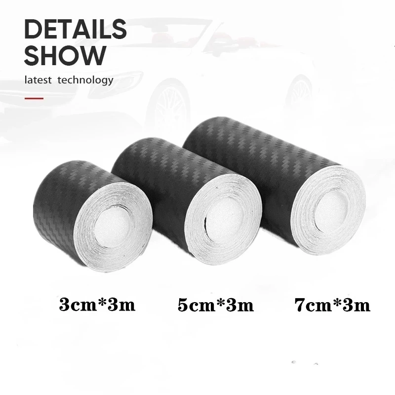CharacterCarbon Fiber Car Sticker, DIY Paste Protector Strip, Auto Door Sill, Side Mirror, Anti Scratch Tape, Waterproof Protection Film