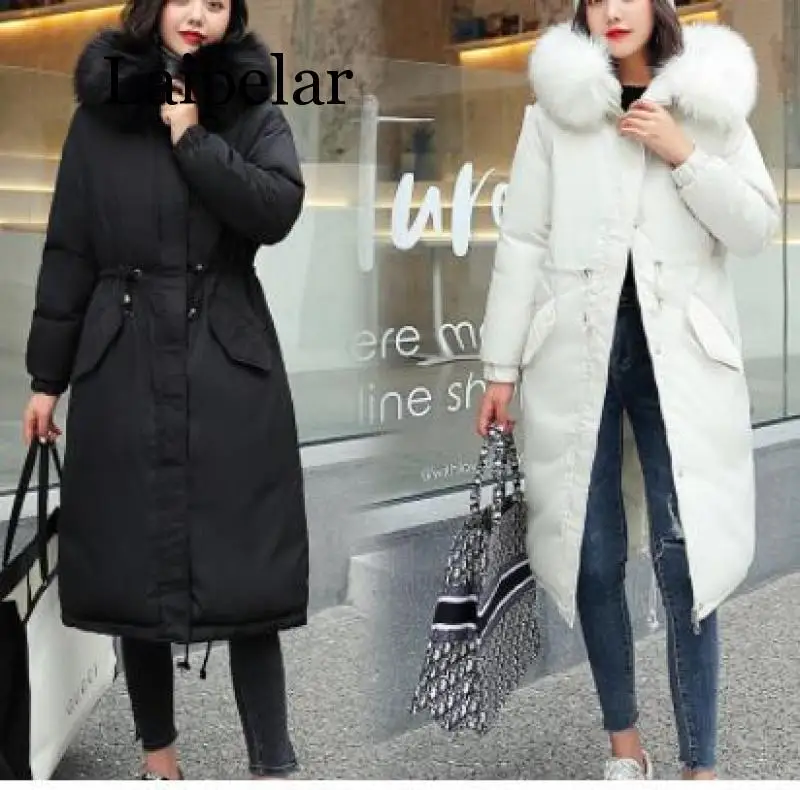 2019 Women Winter Jackets Down Cotton Hooded Coat  Parkas Mujer Coats Long Coat Fashion Female Fur collar Coats 3XL
