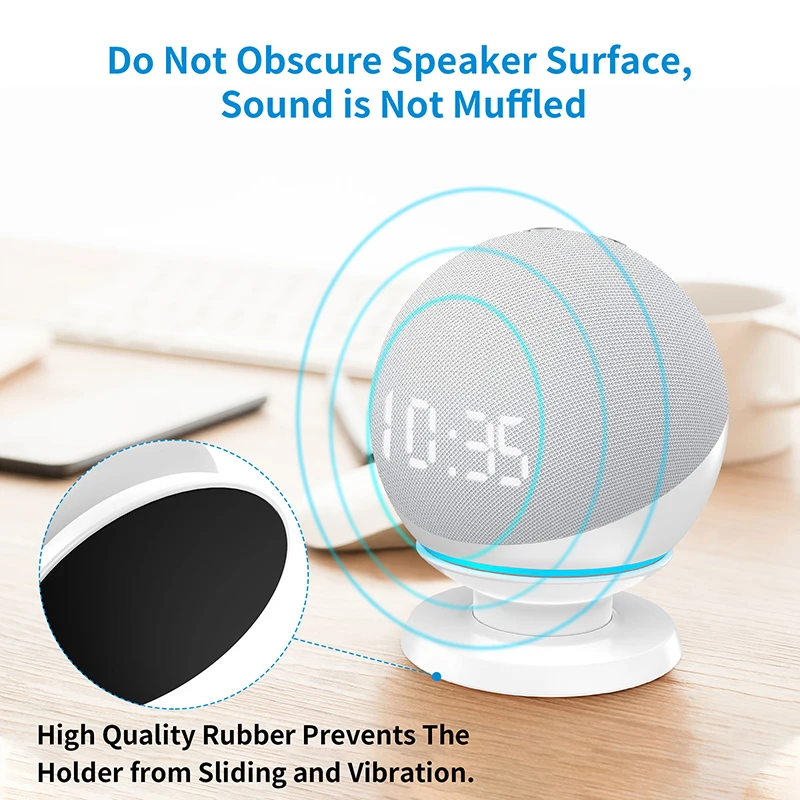 LINGYOU منفذ جدار جبل حامل سطح المكتب ل Alexa Echo Dot 5th 4th Gen مكبر الصوت الذكي توفير المساحة الملحقات دون فوضوي