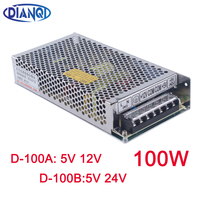 DIANQI dual output Switching power supply 100w 5v 12v 24V power suply D-100A  ac dc converter D-100B