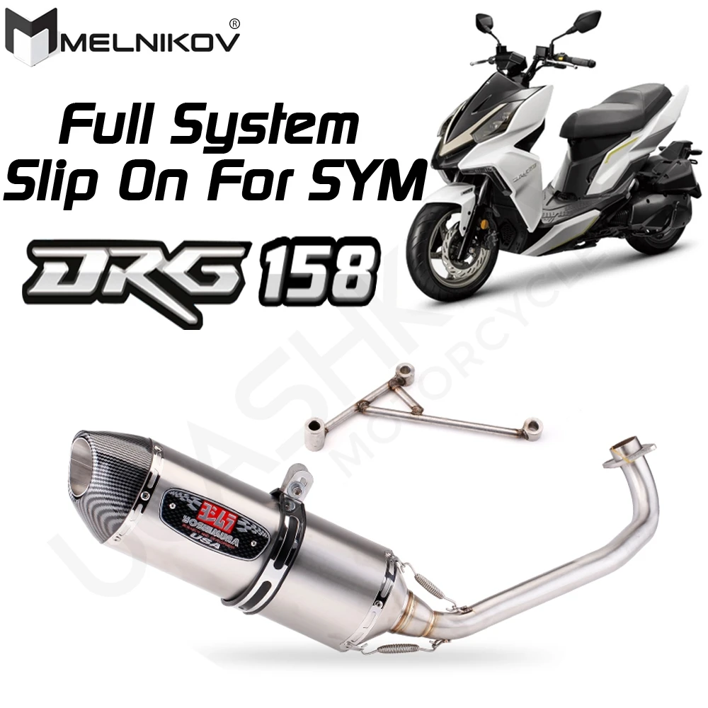 

Slip On Full Exhaust System For SYM DRG BT DRG158 Motorcycle Exhaust Modified Escape Moto Muffler Front Middle Link Pipe