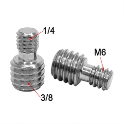 Tornillo de liberación rápida 3/8 a M6 1/4, adaptador de tornillo macho doble, cabeza de bola, monopié, tornillo de conversión de cámara para trípode de soporte de luz