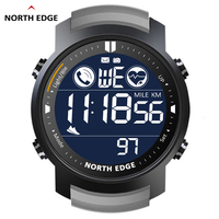 NORTH EDGE Men's Digital Watch Military Waterproof 50M Running Sports Pedometer Stopwatch Watch Heart Rate Wristband Android IOS