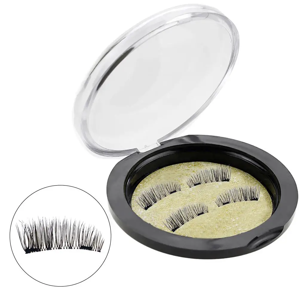 4PCS 3D Magnetic False Eyelashes  Four Magnets False Eyelashes Natural Eyelashes Makeup Beauty Tools