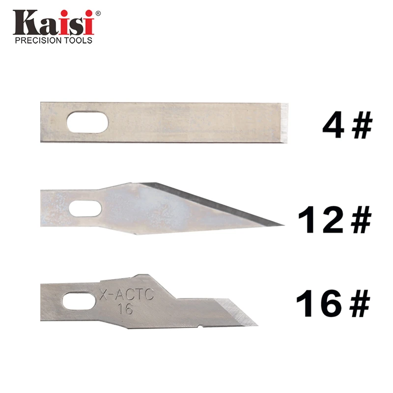 Kaisi 4# 12# 16# Replace Knife Slice Precision Steel Blade Sculpture Knife Scalpel Medical Blade Cutting Tools PCB Maintenance