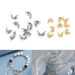 100pcs Stainless Steel Connector Clasp Ball Chain Calotte End Crimps Beads Connector Components for DIY Jewelry Making Supplie
