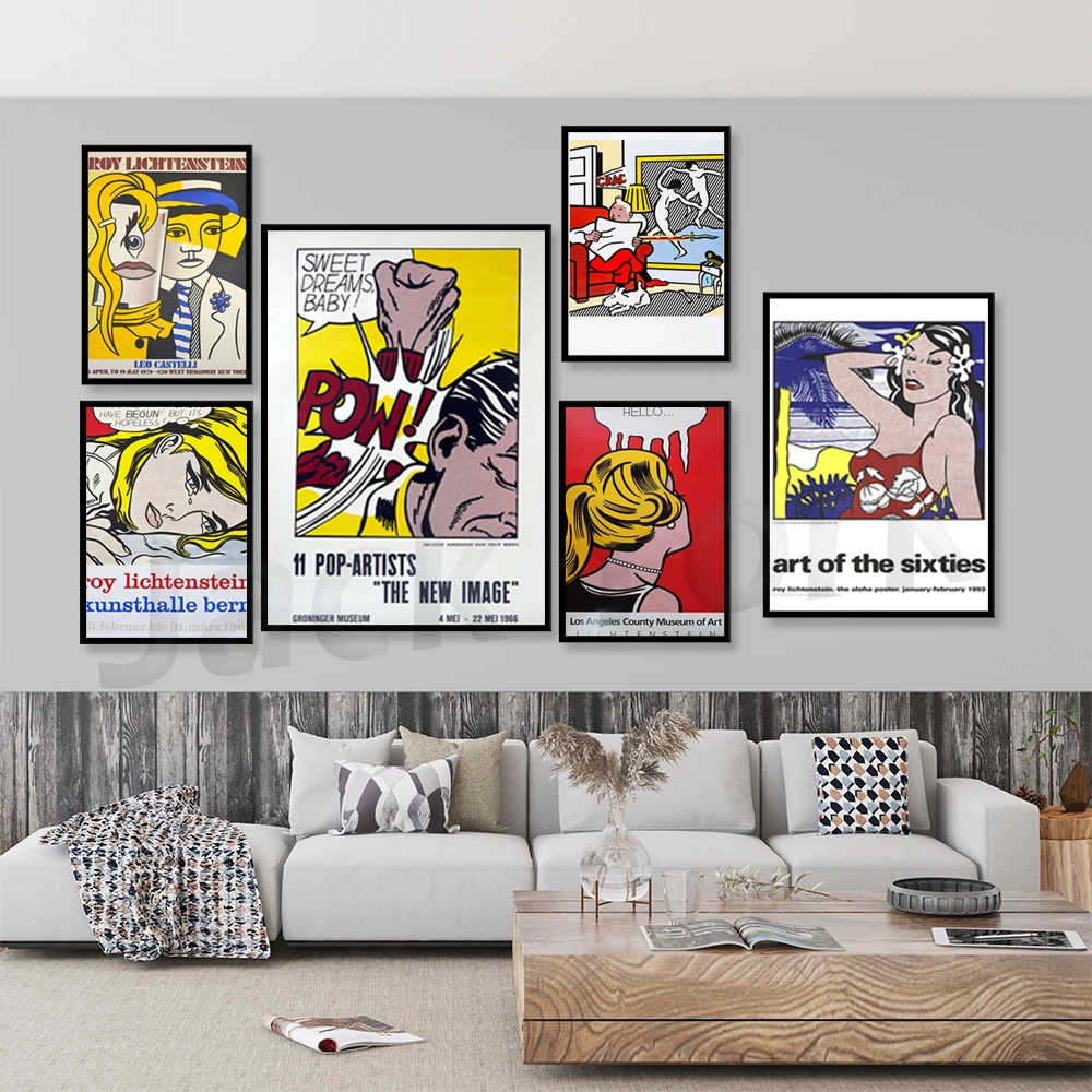 

Lichtenstein Exhibition Poster - Leo Castelli Gallery,Exhibition Poster,pop art,wall art,Abstract Art Print,Giclee Print