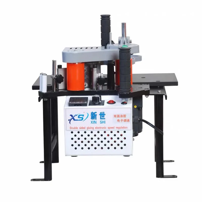 1100W Small Manual Edge Banding Machine Double Side Gluing Portable Edge Bander Woodworking Edge Banding Machine 220V