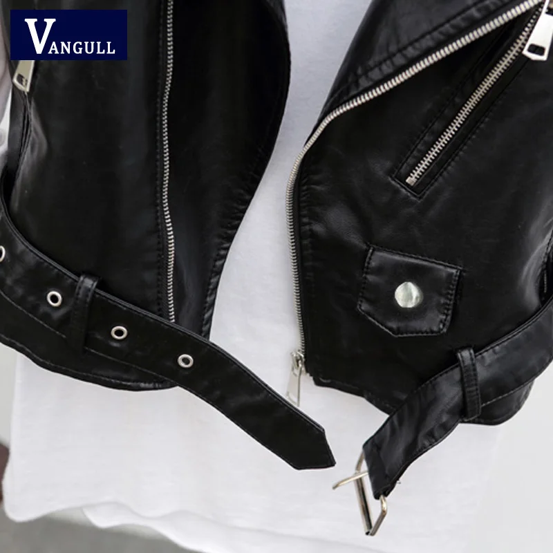 Vangull PU Leather Vest Waistcoat Solid Women Motorcycle Vest 2022 Spring Autumn New High Quality Sleeveless Zipper Vests Tops