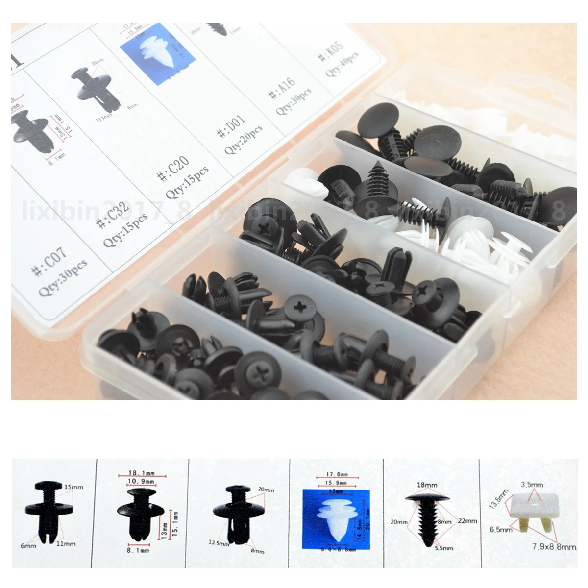 150pcs Car Panel Fender Liner Fastener Rivet Push Clips Trim Retainer Assortment