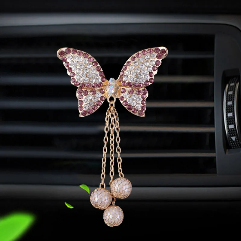 Inlay Water drill Butterfly car Air conditioning outlet perfume car perfume interior accessories Perfume bottle car fragrance