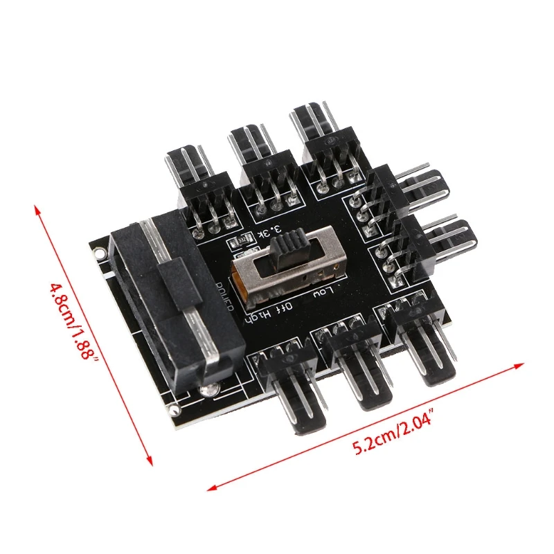 PC IDE Molex 1 A 8 Vie Splitter Ventola Di Raffreddamento Hub 3-Spille 12V Presa di Alimentazione Adattatore PCB WXTB