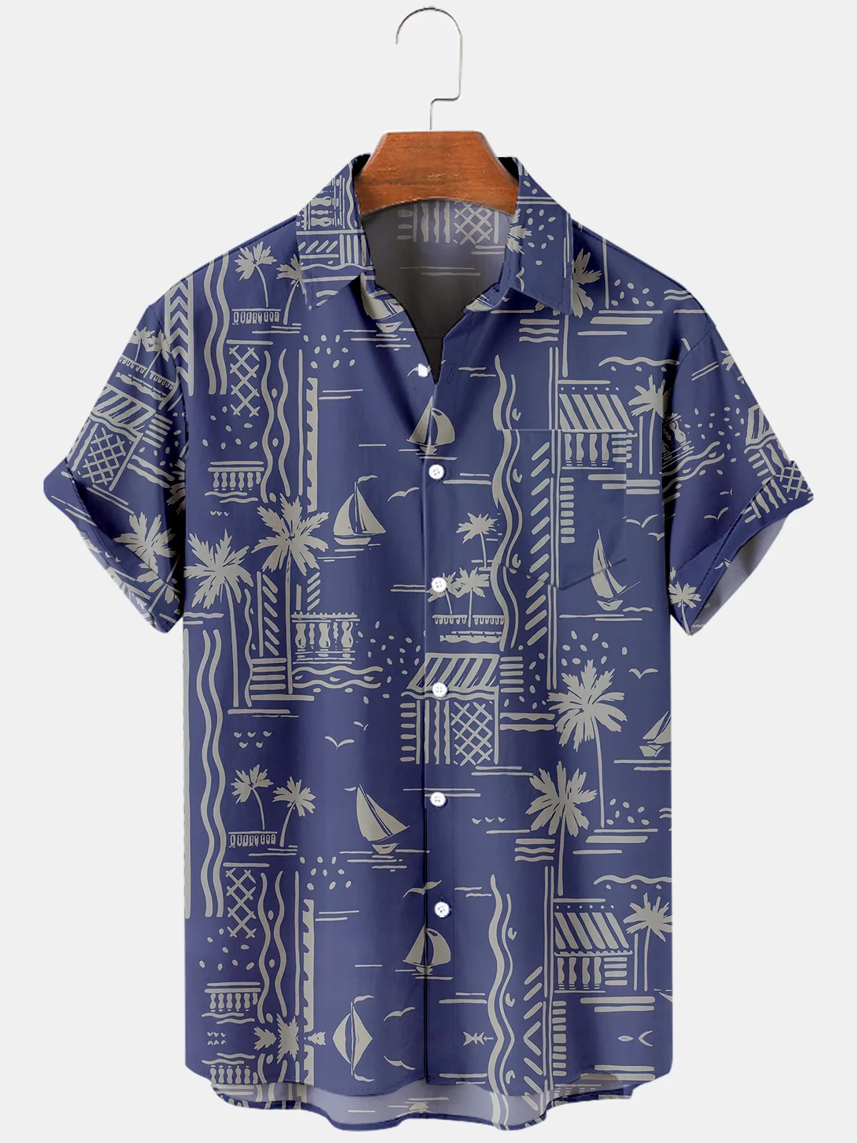 Camisa de manga corta para hombre, camisa holgada con estampado Digital 3d de Coconut Tree, novedad de 2021