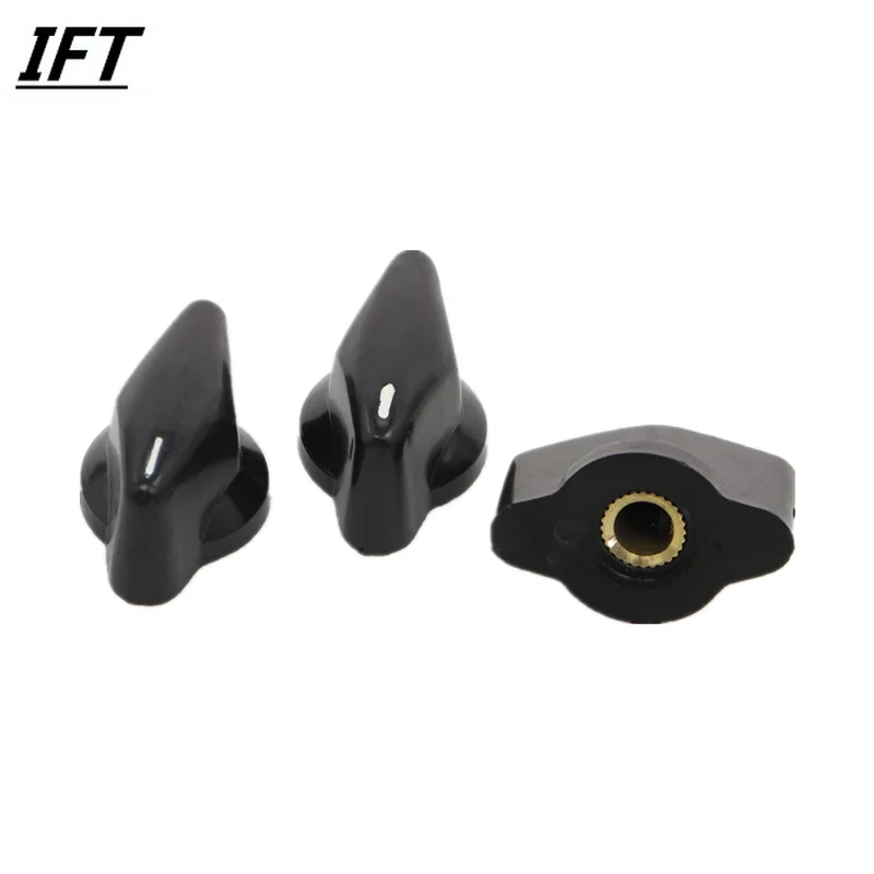 3pcs x Black Plastic Rotary Switch Knobs Cpas 6mm Dia Shaft Hole