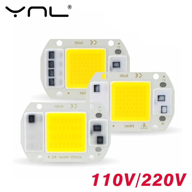 

10PCS/lot LED Chip 10W 20W 30W 50W Smart IC 110V 220V COB Lamp Beads No Need Driver LED Bulb for Flood Light Spotlight Diy Light