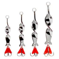 FISHINAPOT 1 sztuk Sliver 10g/14g/21g/28g Spinner przynęta na łyżkę obracanie metalowe cekiny przynęty połowów przynęty Crankbait Carp Pesca haki