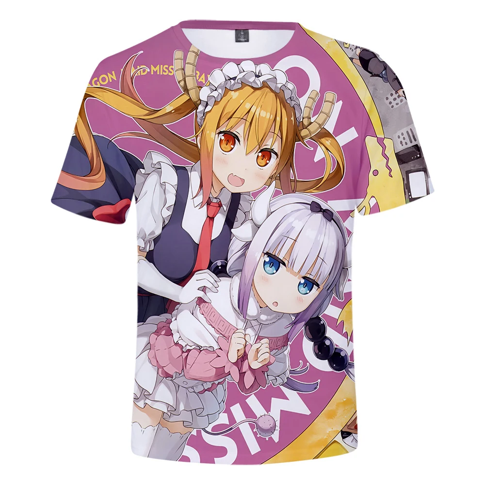 New Cute Miss Kobayashi\'s Dragon Maid 3D Outwear Harajuku Japanese Manga Summer T-shirt Women/men/Kids Short Sleeve Cool T-shirt