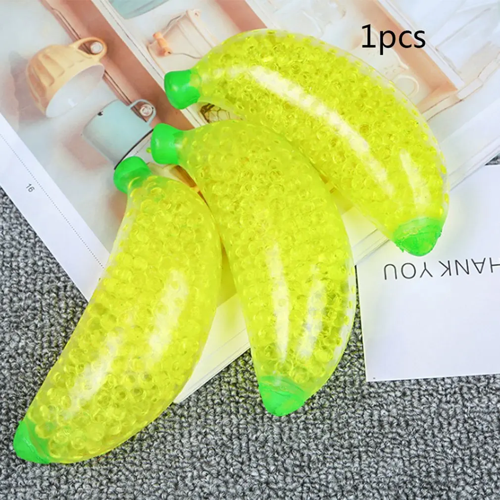 Nóng Xốp Chuối Hạt Lại Căng Thẳng Đồ Chơi Squeezable Mềm Mại Hình Trái Cây Cảm Quan Giải Trẻ Em Fidgeting Bật Lại Bóp Đồ Chơi