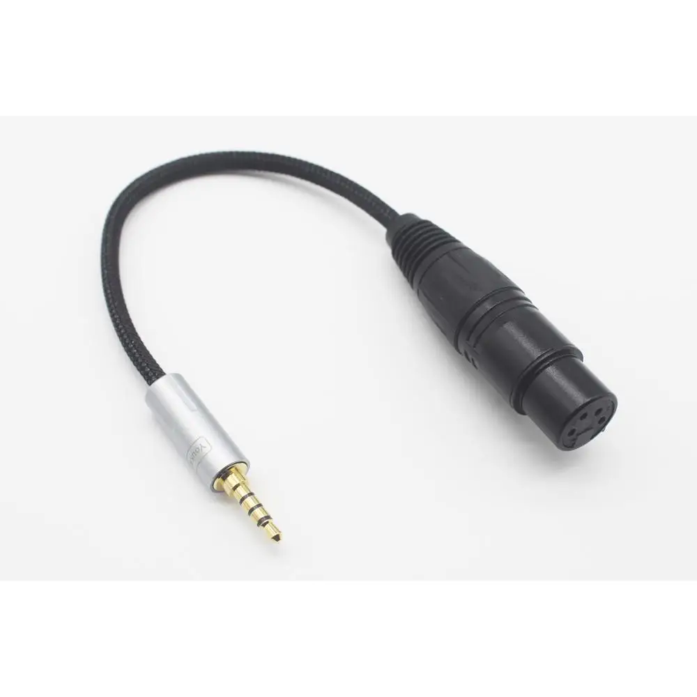 3.5 Mm Seimbang untuk 4 Pin XLR Perempuan Seimbang Headphone Audio 8 Inti Perak Berlapis Adaptor Kabel 15 Cm [3.5 Mm Seimbang 4 Tiang]