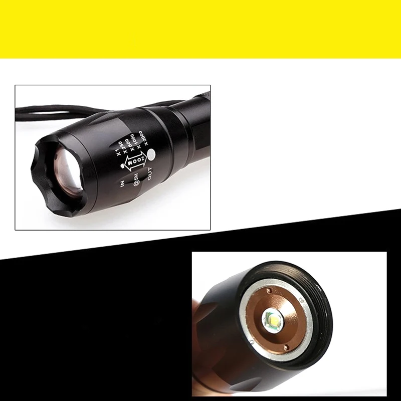 T6 Bicycle Handlebar Flashlight Holder Lamp 18650 AAA Battery MTB Bike Headlight USB Chargeable Cycle Led Light Riding Equipment
