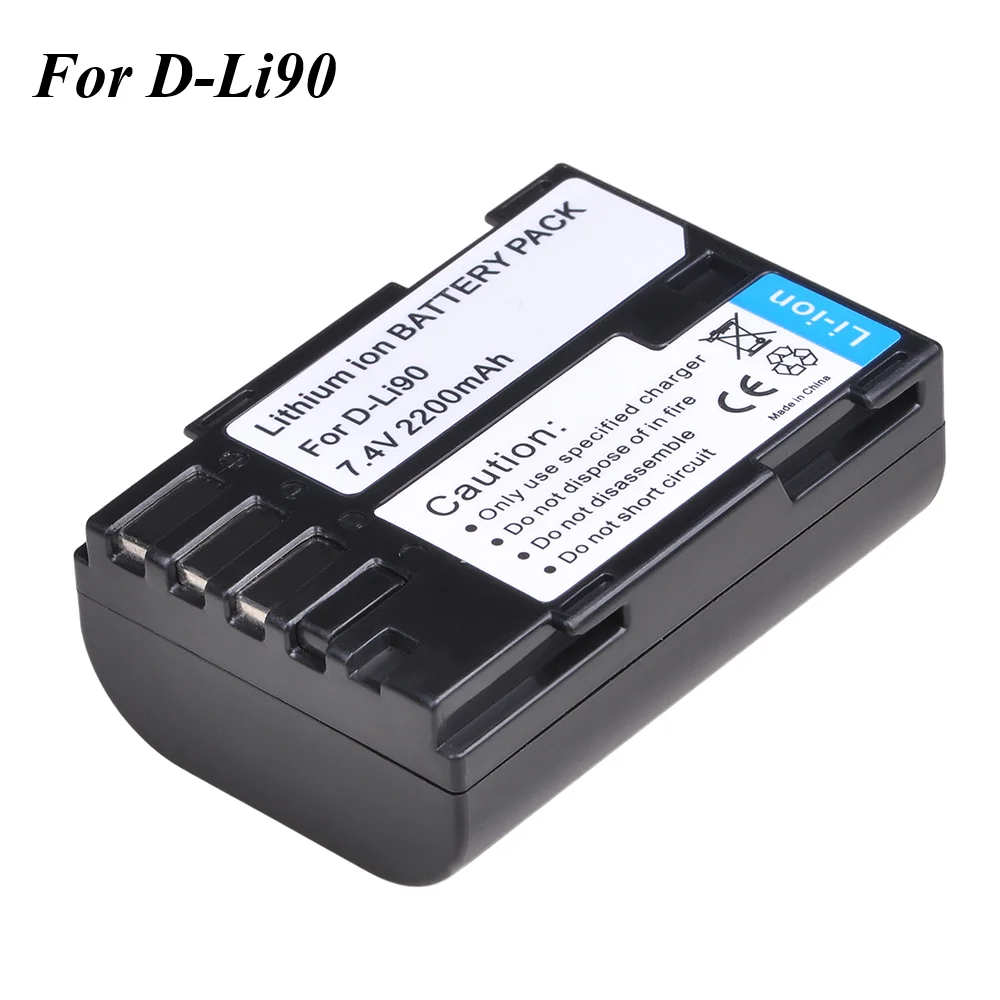 

2200mAh D-Li90 DLi90 D Li90 Battery for Pentax K-01, K-1, K-1 Mark II, K-3, K-3 II, K-5, K-5 II, K-5 IIs, K-7, SLR 645D battery