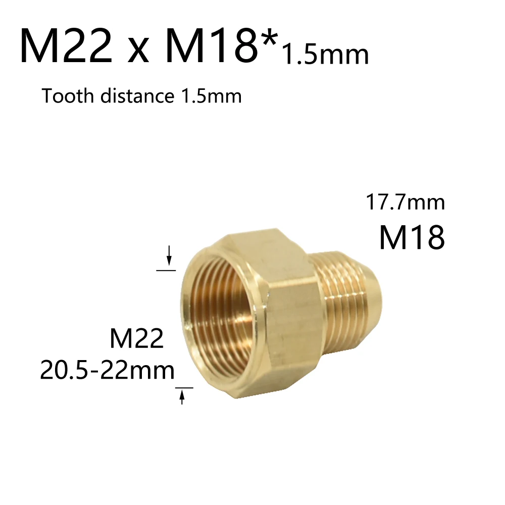Mosiądz 3/8 1/2 Cal M22 M18 M14 złącze gwintowe kobieta mężczyzna wody z kranu naprawy przedłużyć kuchnia łazienka Adapter rur 1 sztuk