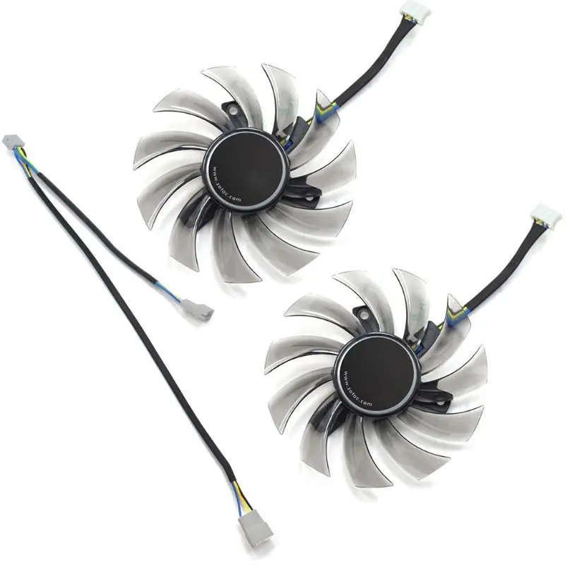 2Pcs/set 75mm GA81S2U DC 12V 0.35A 4Pin Cooler Fan Replace For ZOTAC GTX 970 Graphics Video Card Cooling Fans