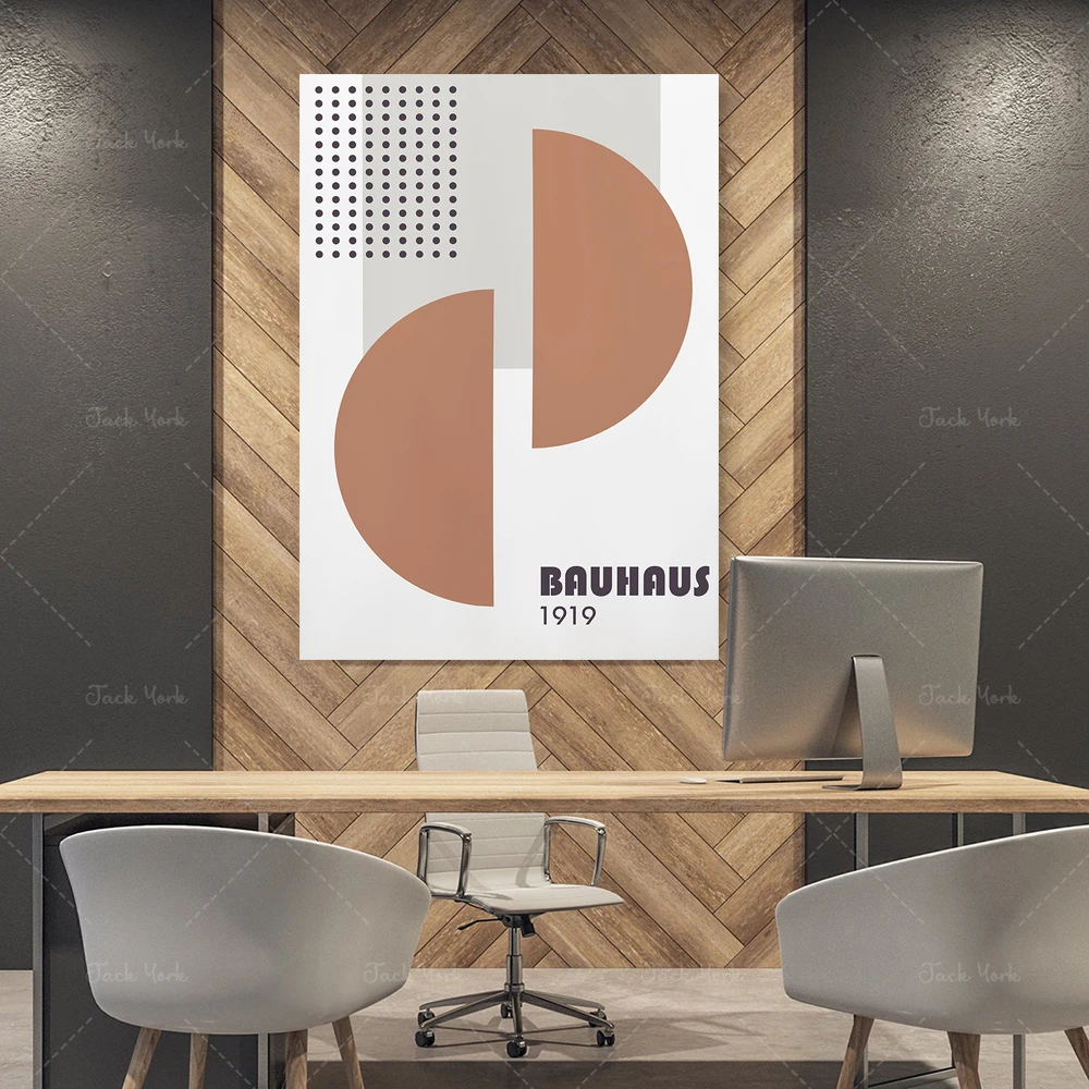 Bauhaus 1919 Retro Poster Geometric Shapes Modern Art Poster Bauhaus Art Minimal Shape Poster German Poster Modernist Art, Inst