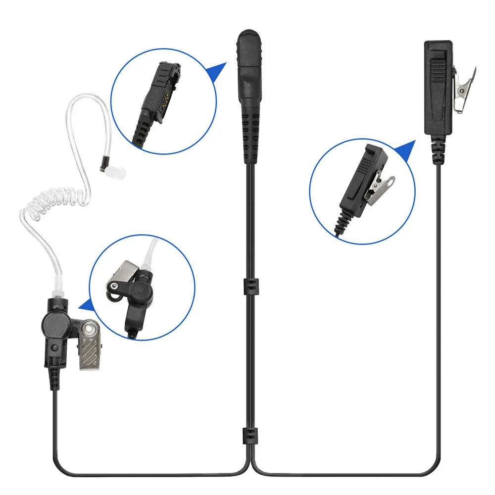 

Walkie Talkie 2-Wire Mic Headset Earpiece For XPR3500 XPR3300 XPR3300E DP2400 DP2600 Two Way Radio Earphone