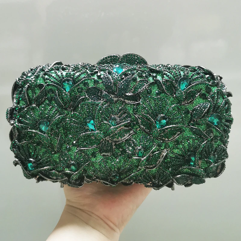 Pochette da sera con diamanti pochette con strass verde/blu/rosso per borse da ballo di lusso in cristallo per feste di matrimonio borse di Gala