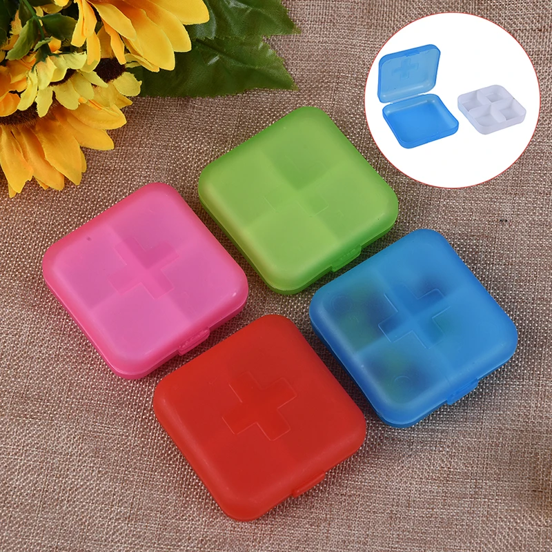 Portable Pill Cases Travel Dispen Storage Container Colorful Drug Dispenser Packing Container 2/4/6 Slot Moisture-proof Pill Box