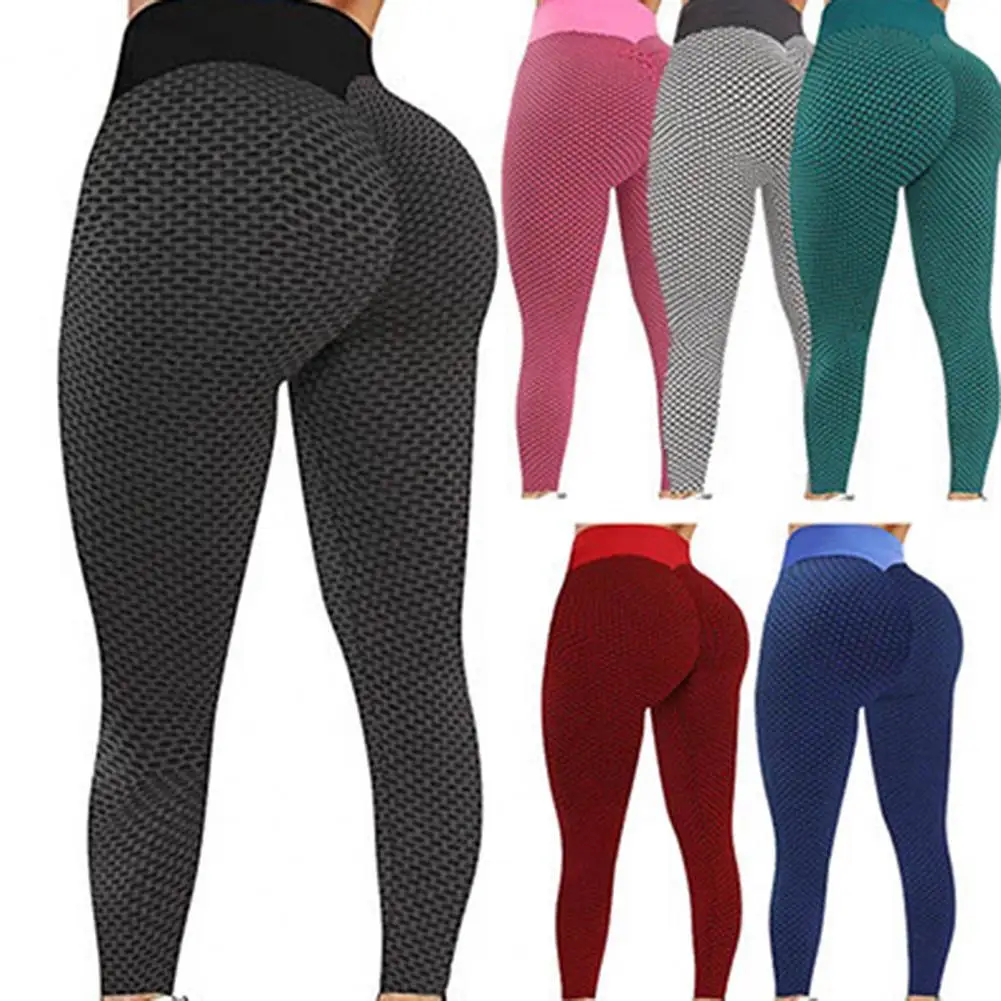 

Stylish Women Yoga Pants Honeycomb Hip Lift Sports Tights Leggings High Waist Stretchy Skinny Leggings Sporty Trousers for Yoga