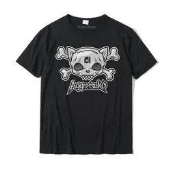 Aggretsuko Skull And Crossbones Tee Shirt Cotton Tops Shirts Funny Funky Normal Top T-Shirts Happy New Year