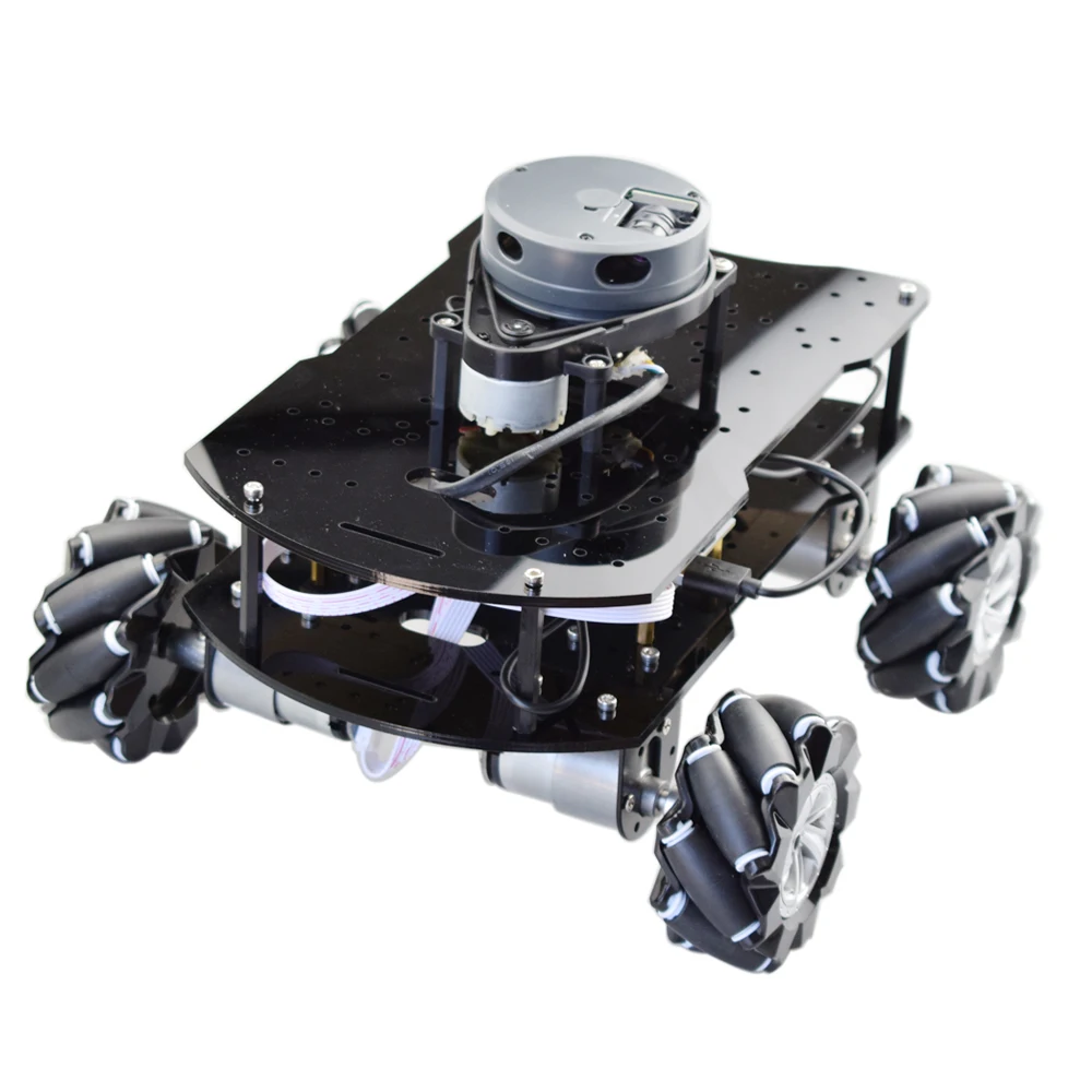 

ROS Autopilot Mecanum Wheel Robot Car Chassis Kit with Arduino STM32f103rct6 Raspberry Pi Lidar Positioning Automated Driving