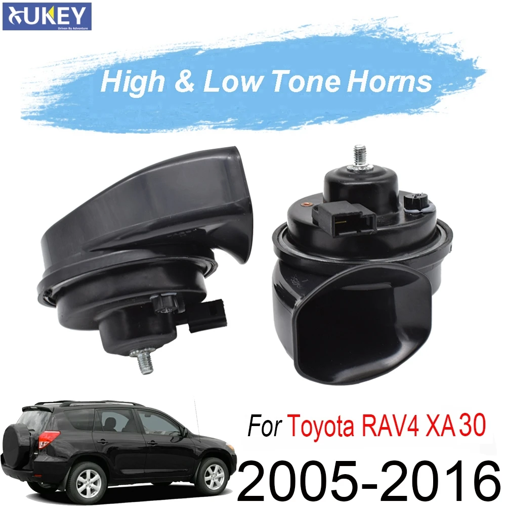 12V 125db 410/510Hz Dual Tone Snail Horn For Toyota RAV4 XA30 2005 2006 2007 2008 2009 2010 2011 2012 2013 2014 2015 2016