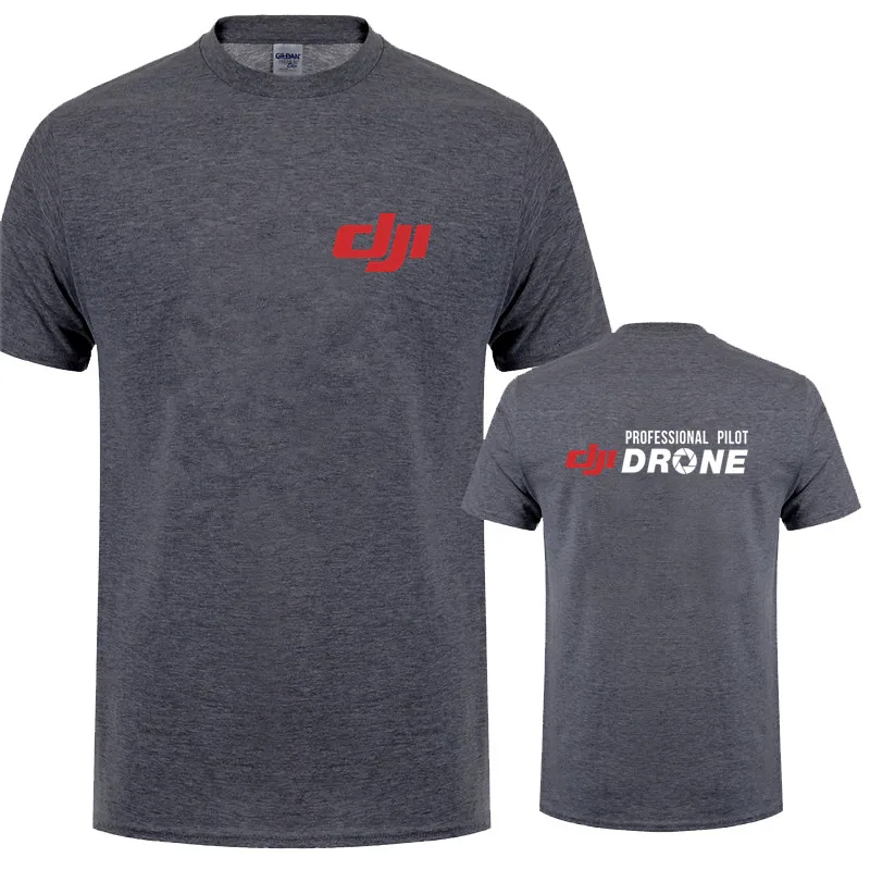 Dji Professional Pilot Drone T Shirt Summer Short Sleeve Cotton DJI T-shirt Mans Tshirt