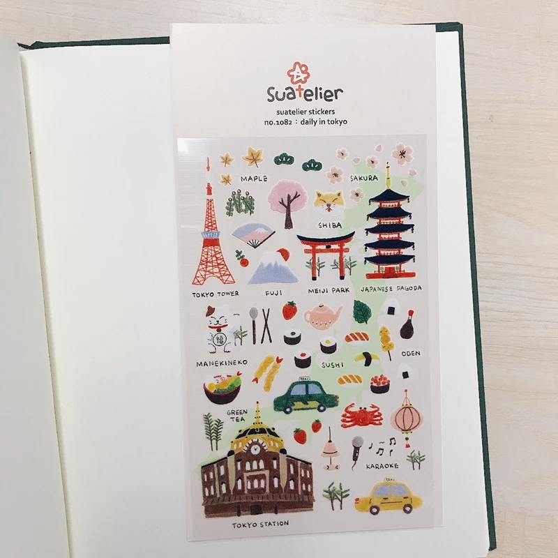 Sonia Daily In Tokyo DIY PET Stickers Scrapbooking  Japan Building Tower Sushi Foods Die Cuttings Diary Planner Hobby Decoration