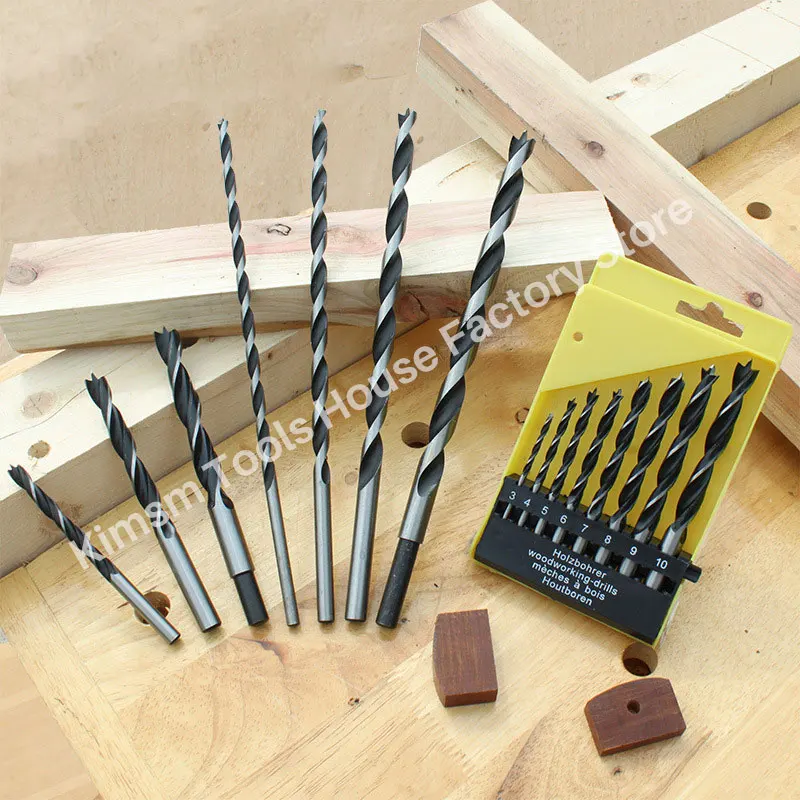 8PCS  3mm - 10mm Twist Drill Bit Set High-carbon Steel  Drill Bit Set Tools For Woodworking  Furnture Cabinet Handicraft Drills