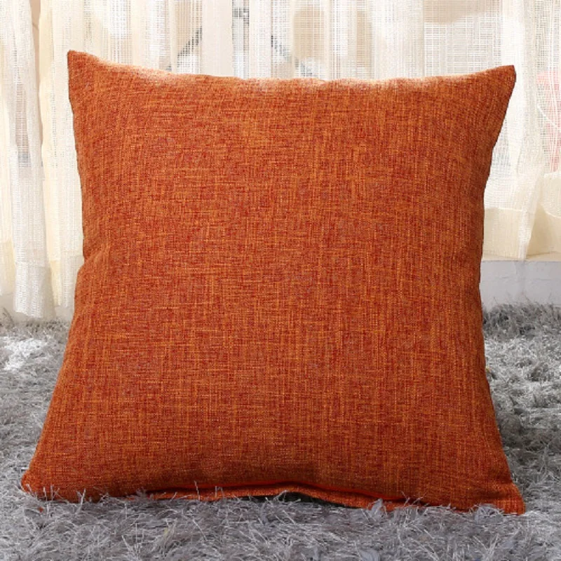 Solid Linen Sofa Waist Cushion Cover 40*40/45*45/50*30/50*50/55*55/40*60cm Throw Pillowcase Office Home Decor Pillow Case Cojine