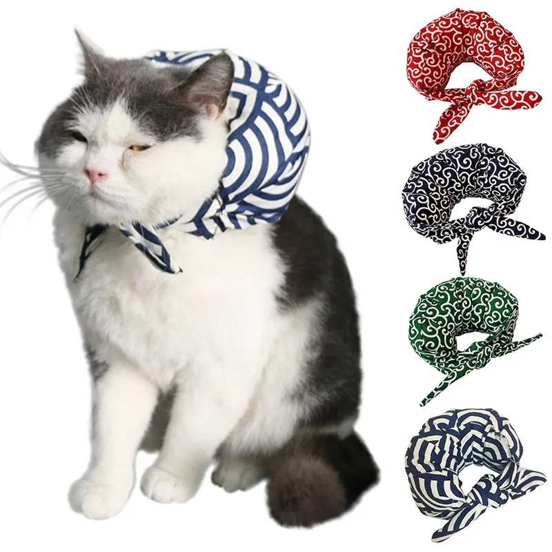 Master wants to run away Japanese style pet collar American Shorthair cat adorable pillow scarf small bundle