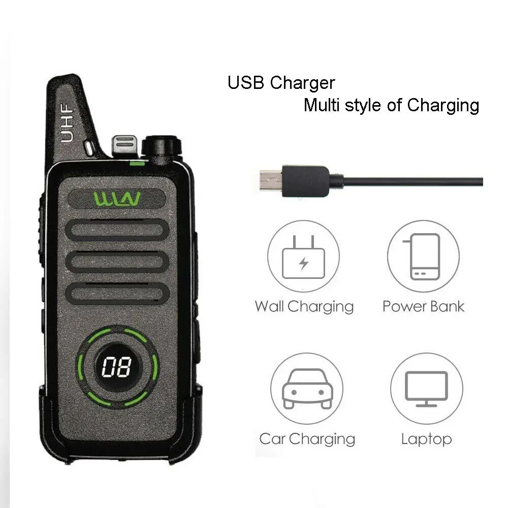 New WLN KD-C1 Plus Walkie Talkie 5W UHF 400-470MHz 16 Channels Mini Portable Radio Communicator Tranceiver Two Way Radio Station