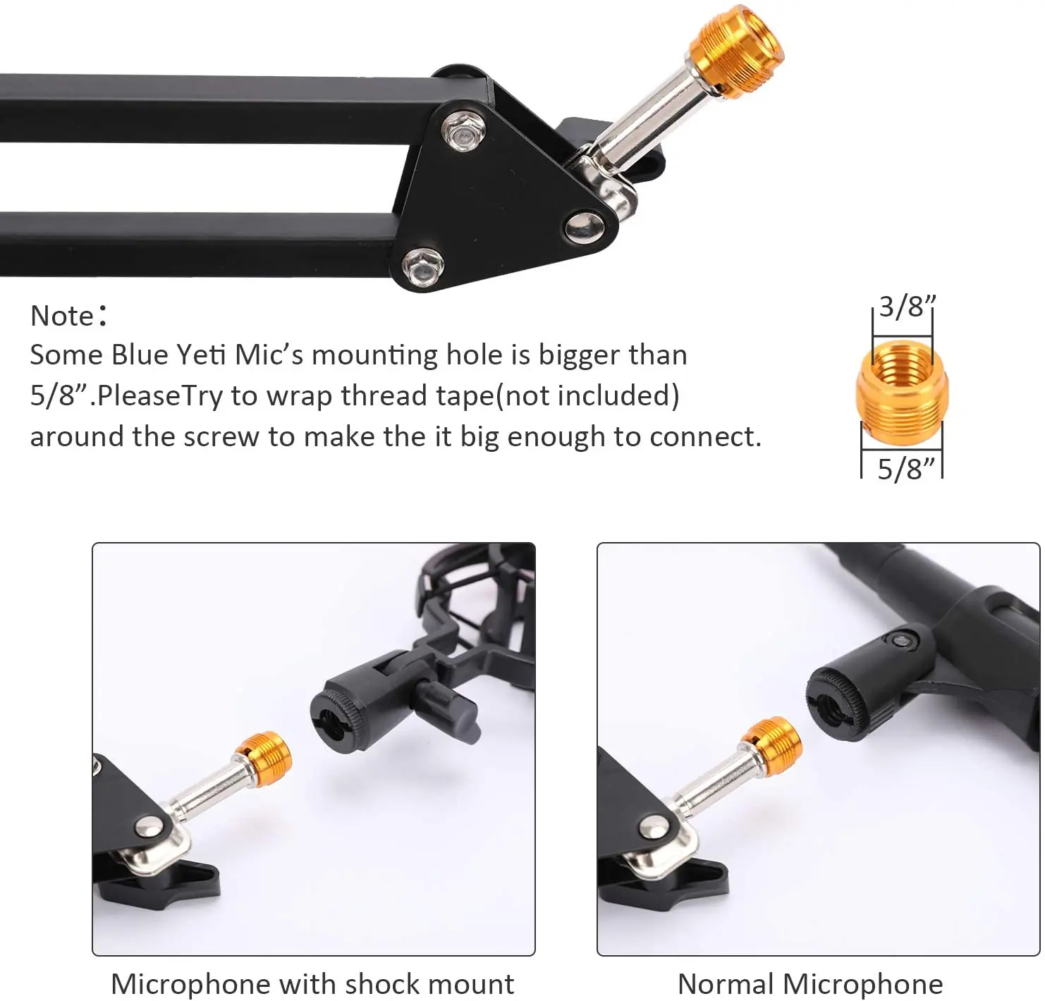 마이크 스탠드 마이크 암 데스크 조정 가능한 브래킷, 전문 스트리밍 음성 녹음 게임용 휴대 전화 홀더 포함