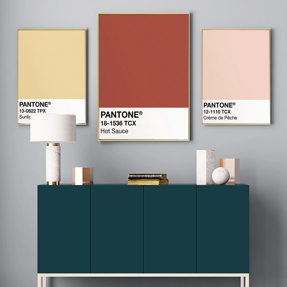 بانتون اللون خطابات أنماط المشارك يطبع الوردي الأصفر الأخضر الحديثة حائط لوح رسم الفن صور غرفة المعيشة ديكور المنزل