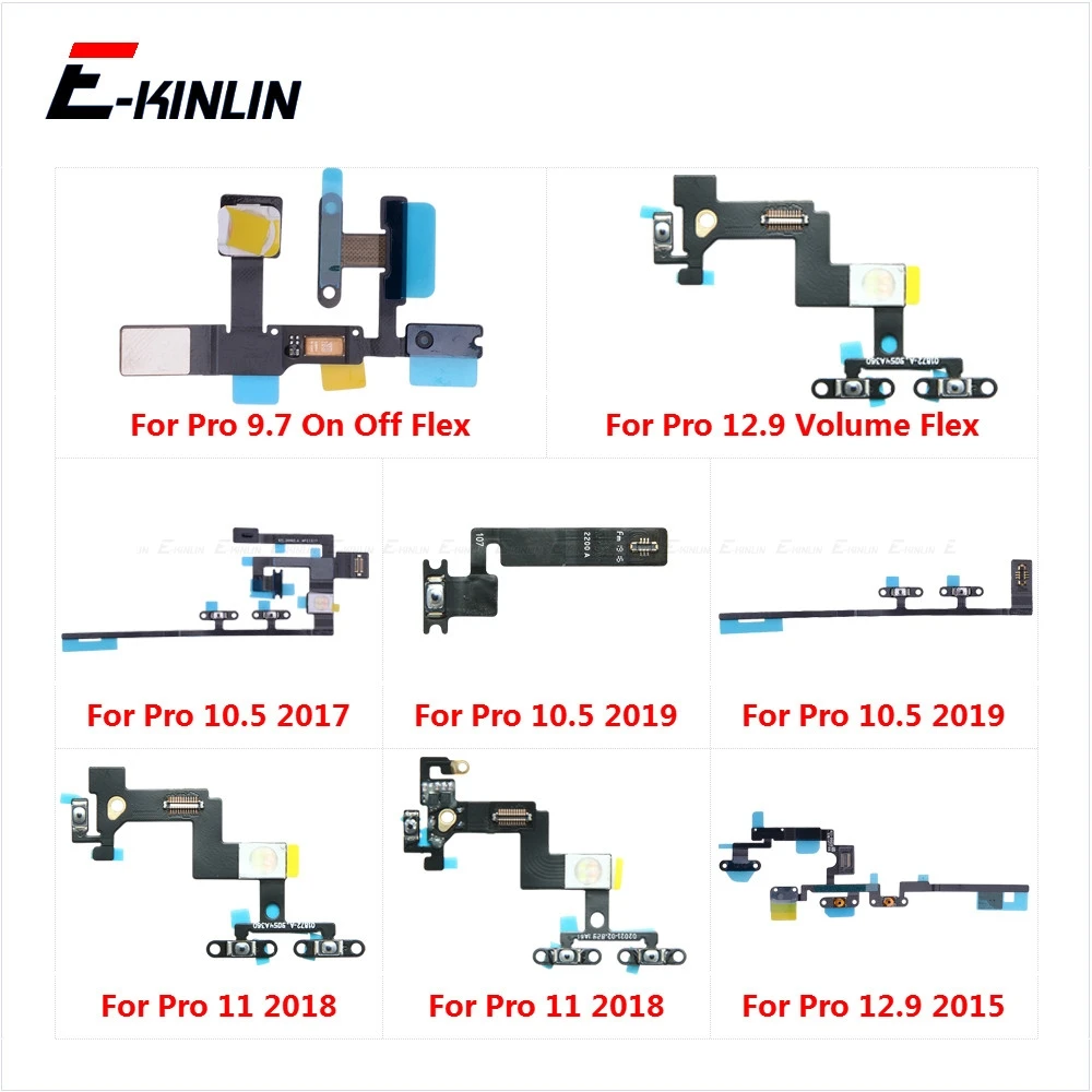 Power ON OFF Mute Switch Control Key Volume Button Flex Cable For iPad Pro 9.7 10.5 11 12.9 inch 2015 2016 2017 2018 2019