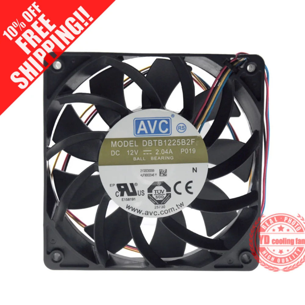 NEW AVC DBTB1225B2F 12025 12V 2.04A S7 S9 Bitcoin miners ATX cooling fan