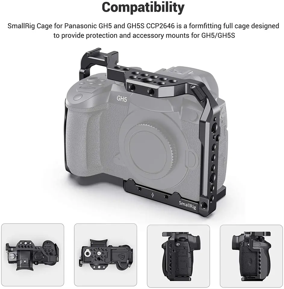 SmallRig パナソニック Lumix GH5 /GH5S カメラケージ 1/4 '3/8' ネジ