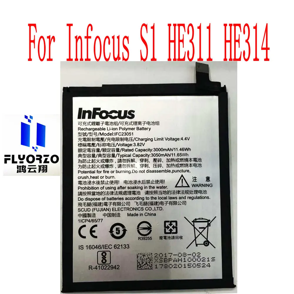 Brand New Original 3050mAh IFC23051 Battery For Infocus S1 HE311 HE314 Mobile Phone