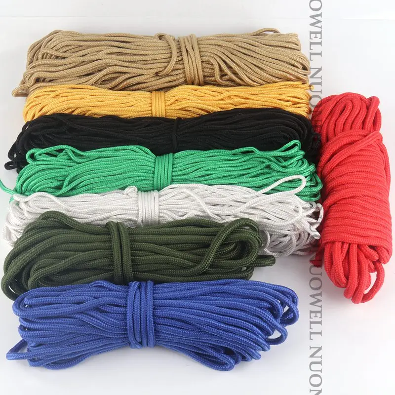 4~9mm Colorful Nylon Braided Rope Safety Net Paracord Parachute Cord Lanyard Rope Climbing Camping Survival Paracord