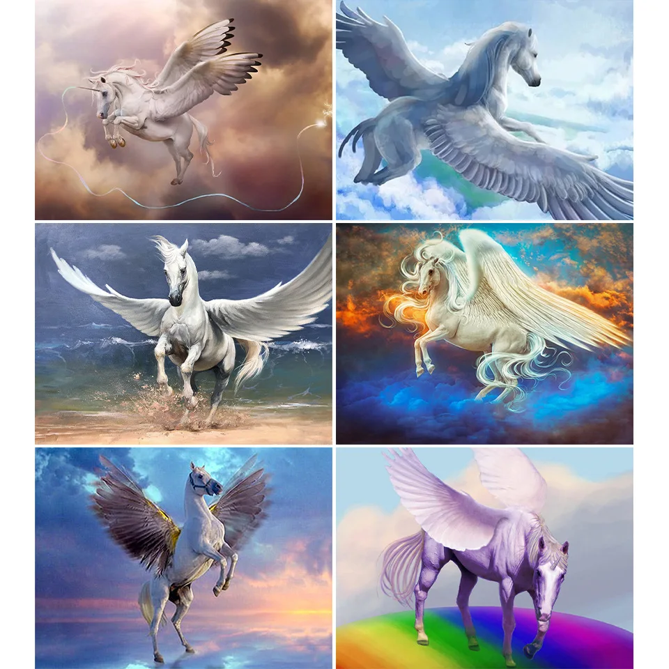 5D DIY Diamond Painting Animals Unicorn Set Cross Stitch Kit Full Square Drill Embroidery Mosaic Art Picture of Rhinestones Sale